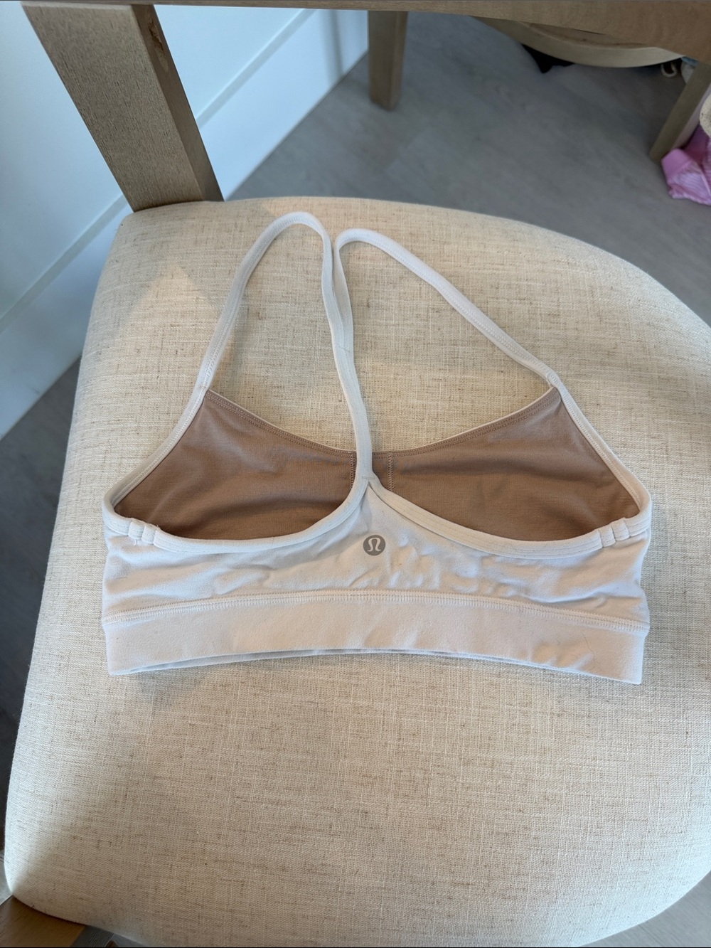 lululemon athletica Light Beige Sports Bra with Ivory Trim